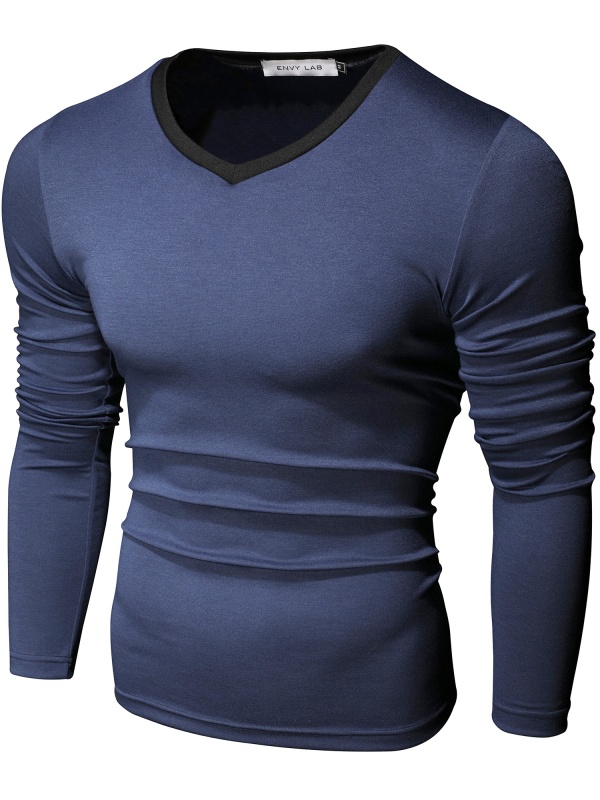 картинка товара пуловер v-contrast dark blue в магазине Envy LAB