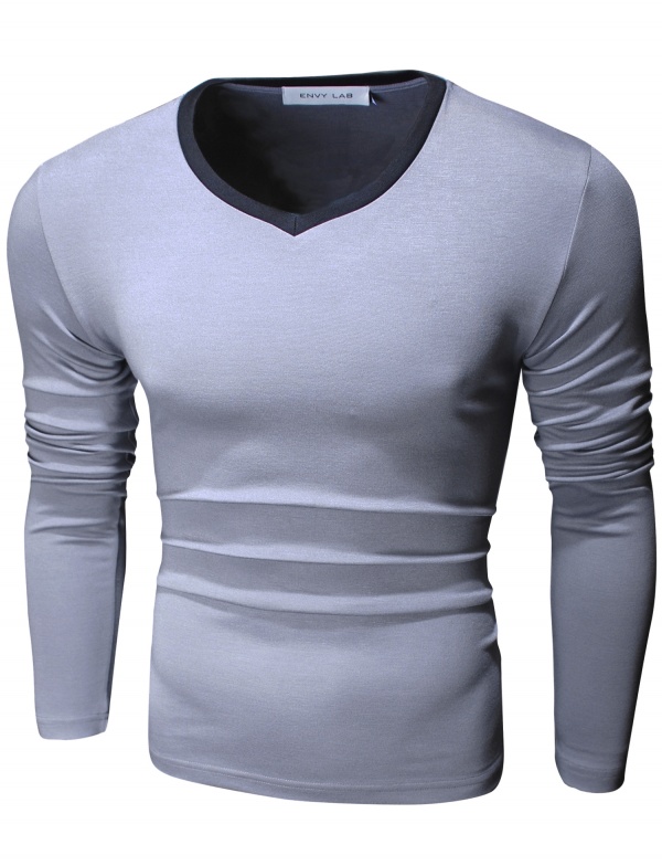 картинка товара пуловер v -contrast gray в магазине Envy LAB